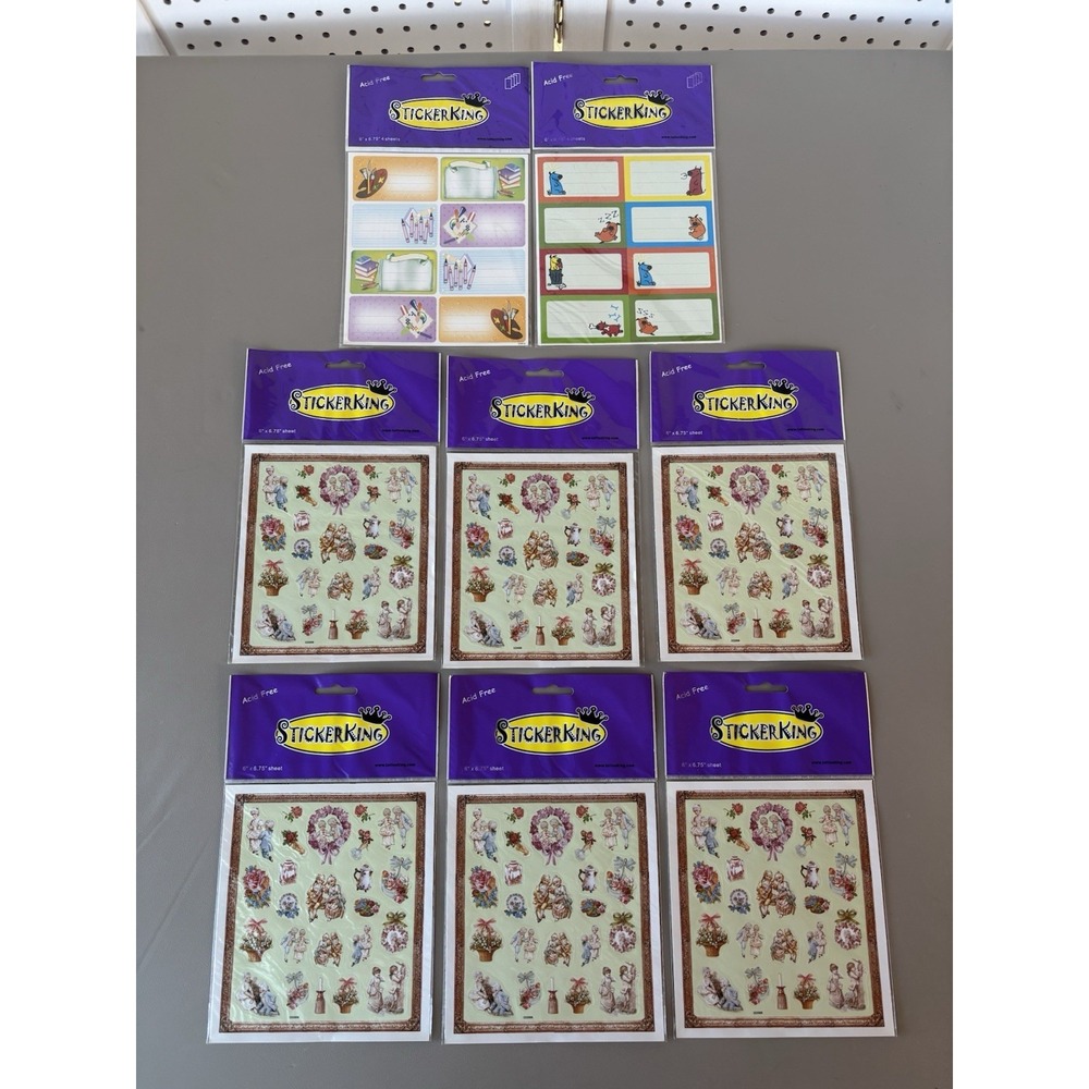Lot/8 Packages Sticker King Stickers Angels Art Dogs